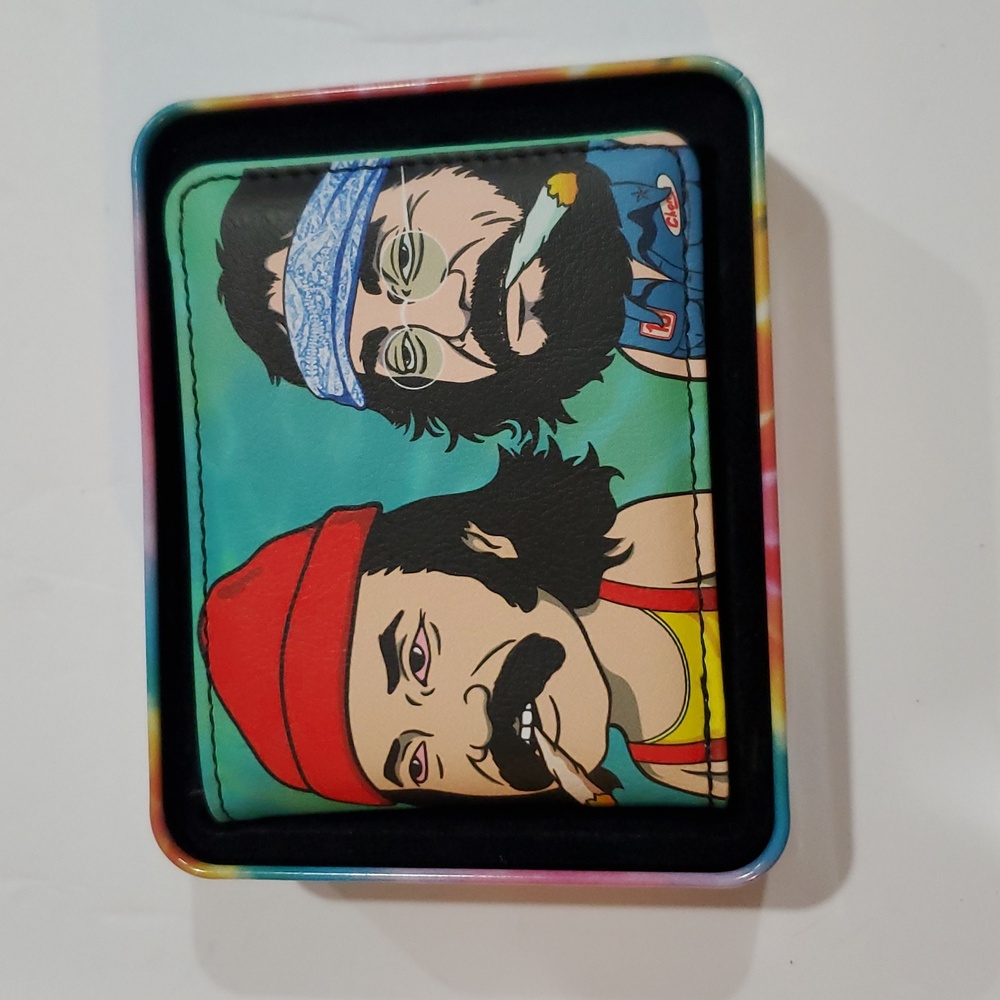Cheech & Chong green Homies in Dreamland graphic face print men’s‎ bifold wallet